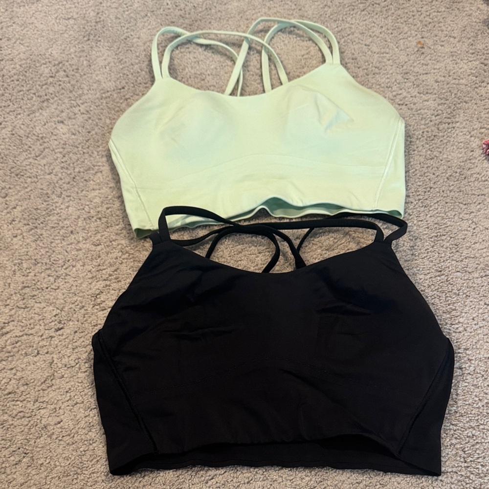 Lululemon Athletica Mint and Black Strappy Sports Bras